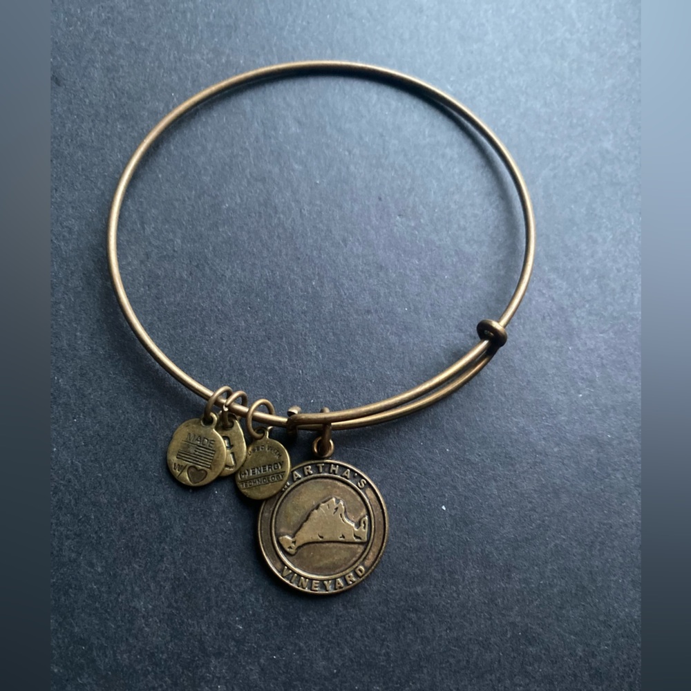 Alex and Ani gold toned bracelet with Martha’s Vineyard charm